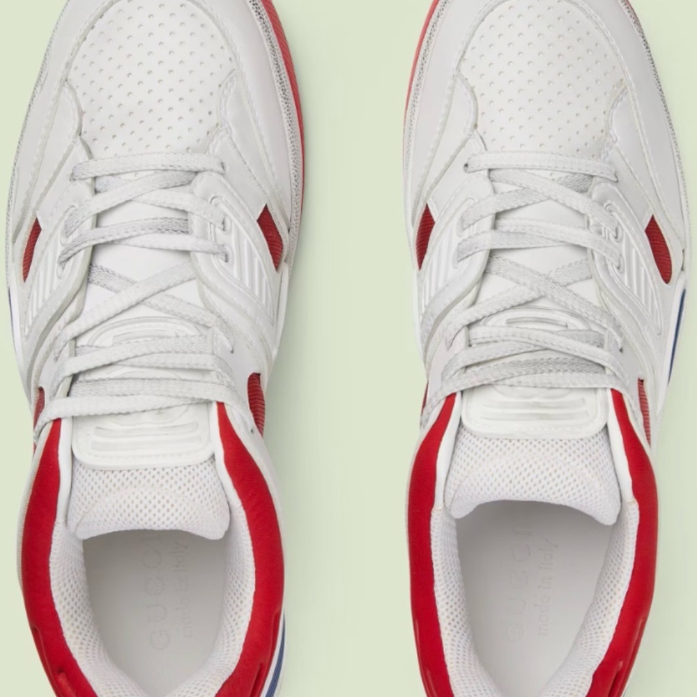 Gucci Basket low-top sneakers in white Demetra Red - Picture 10 of 10